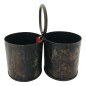 2-Bottle holder old iron 20x20cm.