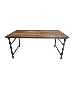 Opvouwbare houten tafel met metalen frame 180x90H83 cm (5123)