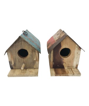Birdhouse iron/wood 20x20cm (5252)