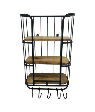 Wandschap 3-laags 40x20H70 zwart (5253)