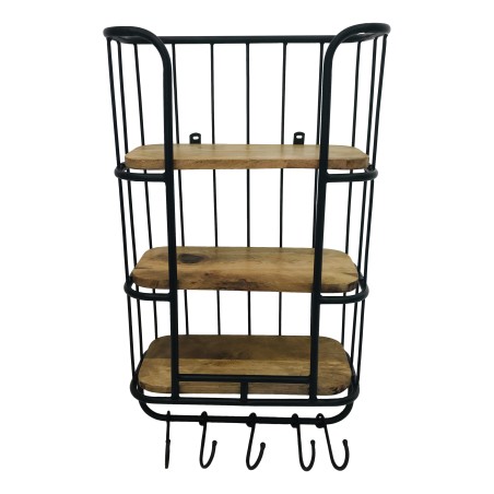 Wandschap 3-laags 40x20H70 zwart (5253)