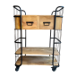 Rollwagen mit 2 Schubladen schwarzer Rahmen 84x40H110cm (5377)