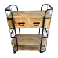 Rollwagen mit 2 Schubladen schwarzer Rahmen 84x40H110cm (5377)