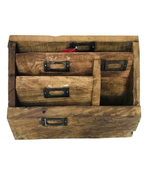 Holzorganizer aus Rohholz (5476) 34x13H25 cm