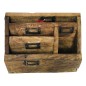 Wooden organizer raw wood(5476) 34x13H25cm