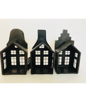 Ijzeren huis voor kaars 13x9x26cm (5548)