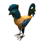 Rooster Wood With Iron H22cm(5659)