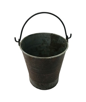 Oude ijzeren emmer klein (5722)