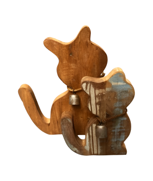 Cat old wood M H36cm (5815)