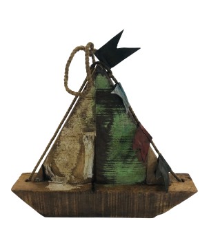Boot altes Holz S H23 cm (5820)