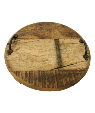 Tablett rundes altes Holz D27 (3016)