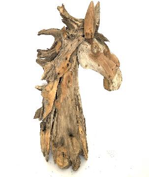 Horse head teak H85cm(3206)