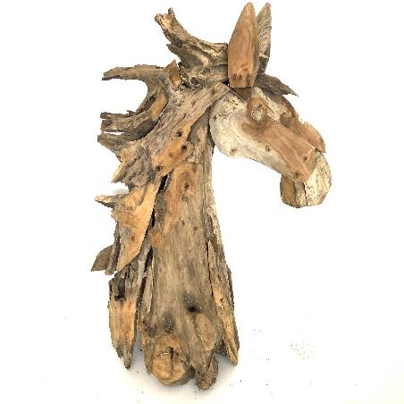 Horse head teak H85cm(3206)