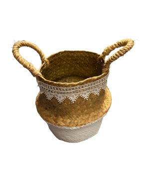 Mand mit Seegras weiß 14 x H 23 cm (3303)