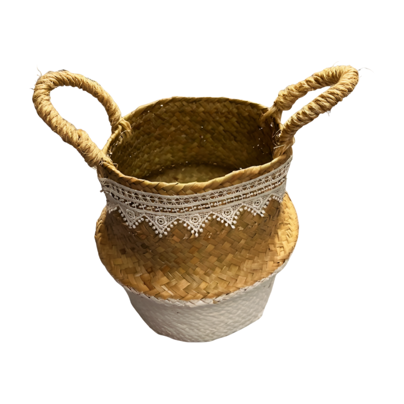 Mand van zeegras wit 14xH23 cm (3303)