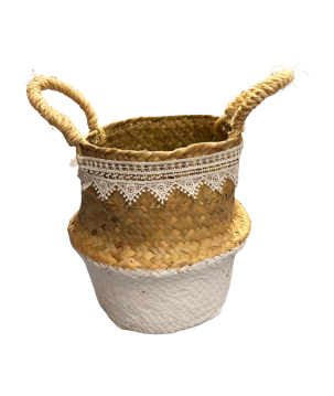 Wicker basket sea grass white 14xH23cm (3303)