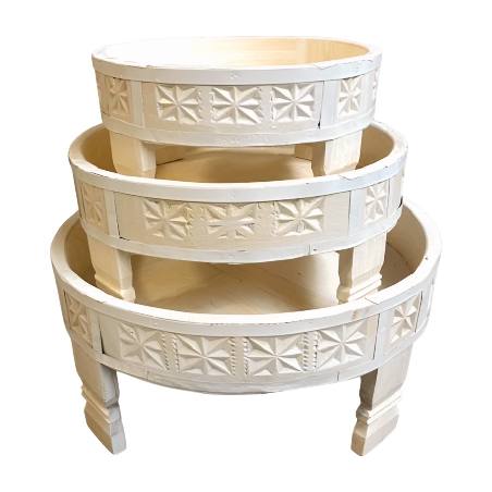 Chakki table white M D38H18cm (3222)