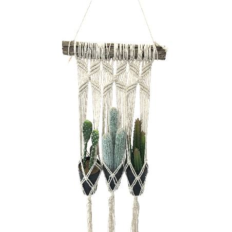 Planthanger 3-pot macramè(3230)