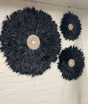 Walldeco feathers 35cm black(3247)