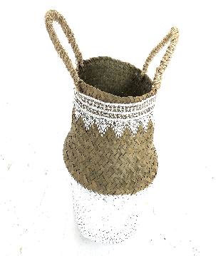 Mand zeegras wit 14xH23cm(3303)