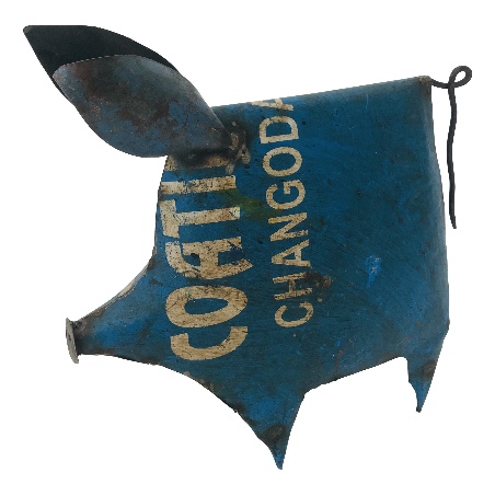 Old iron pig big H26cm div. kleuren (7662)