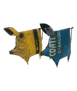 Old iron pig big H26cm div. kleuren (7662)