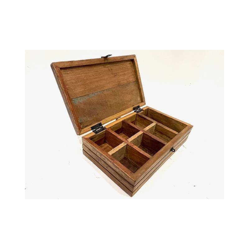 Teabox 7-vak Oud hout (3507)