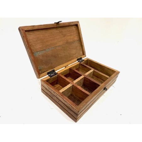 Teabox 7-vak Oud hout (3507)