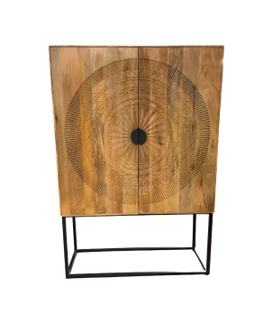 Kast met carving 115x50H170 cm (3668) Naturel