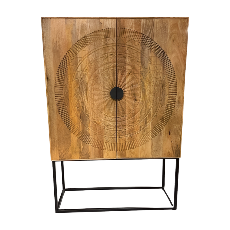 Cabinet Carving 115x50H170cm (3668) Natural