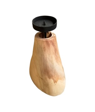 Kaarshouder vaas teak 19x9H28cm(3777)