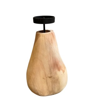 Kerzenvase aus Teak 19x9H28 cm (3777)