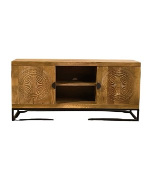 T.V. Cabinet Carving naturel (3828)
