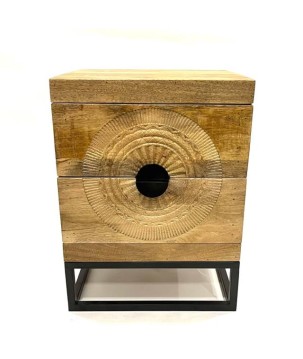 Bedside carving 2-draw. naturel (3834)