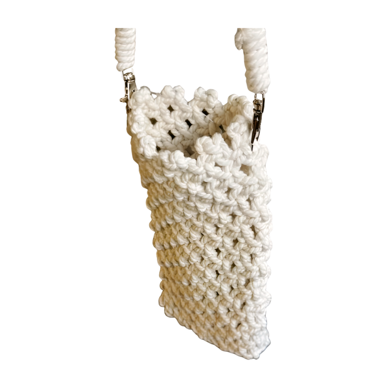 Telefon-Tasche aus Makramee creme (3845)