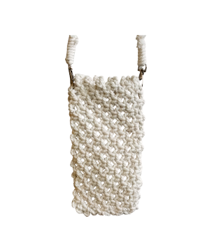 Telefon-Tasche aus Makramee creme (3845)