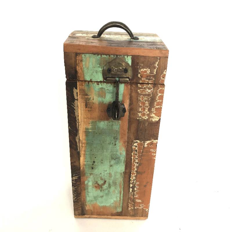 2-bottle holder old wood(3392)