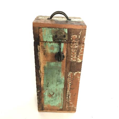 2-bottle holder old wood(3392)