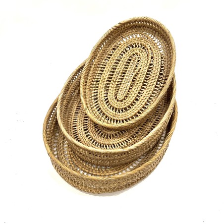 Ovale dienblad rattan S/3 (3859)