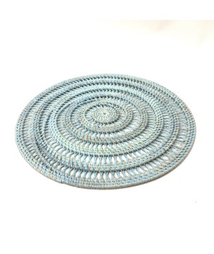 Placemat van rattan open blauw (3864)