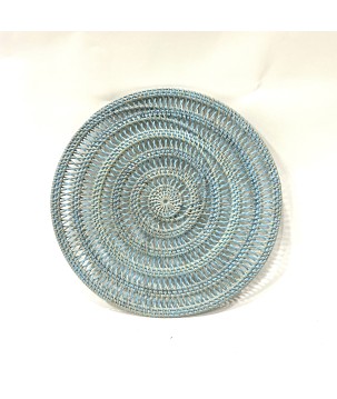 Placemat van rattan open blauw (3864)