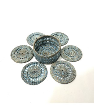 Onderzetters met houder s/6 blauw (3866)