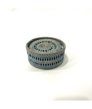 Coasters With Holder S/6 Blue (3866)