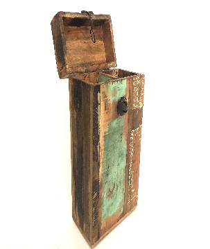 2-bottle holder old wood(3392)