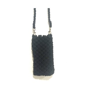 Telephone bag macramé black (3929)