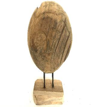 Mask moon teak S H43cm(3430)