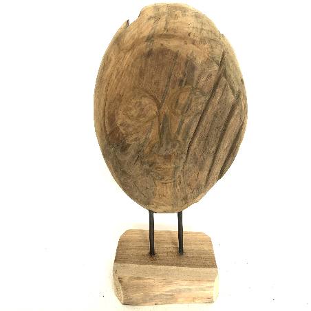 Mask moon teak S H43cm(3430)