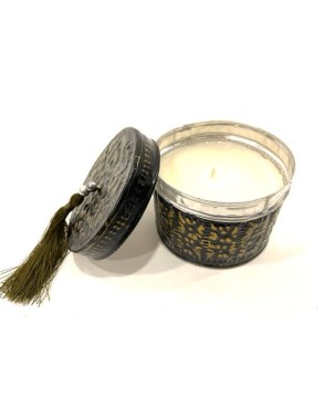 Can with candle blue/gold (80004)