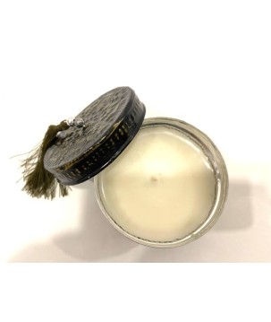 Can with candle blue/gold (80004)