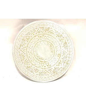 Tischset Aluminium weiß/gold (80005)